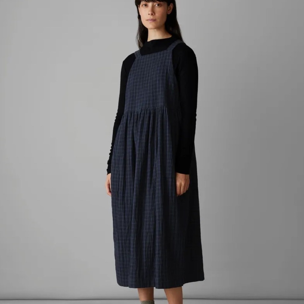 TOAST Gathered Waist Crinkled Pinafore Dress